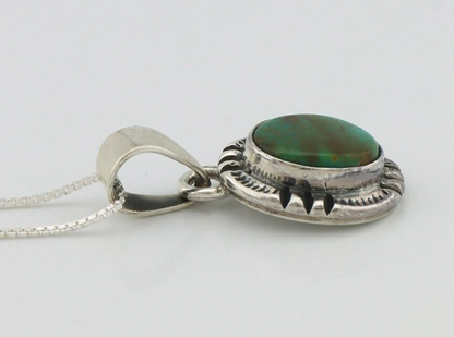 Navajo Necklace 925 Silver Arizona Turquoise Handmade Signed Gecko C.90's