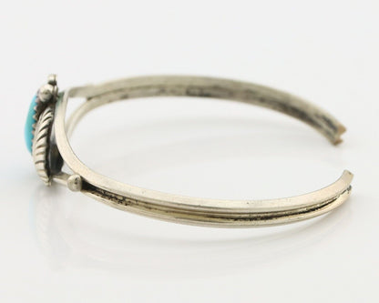 Navajo Handmade Bracelet 925 Silver Natural Blue Turquoise Native American C80s