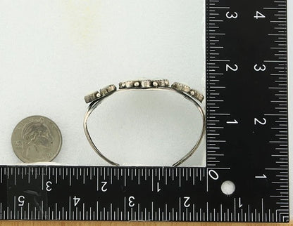 Navajo Cuff Bracelet Sterling Silver MOP Vintage Native Artist Handmade