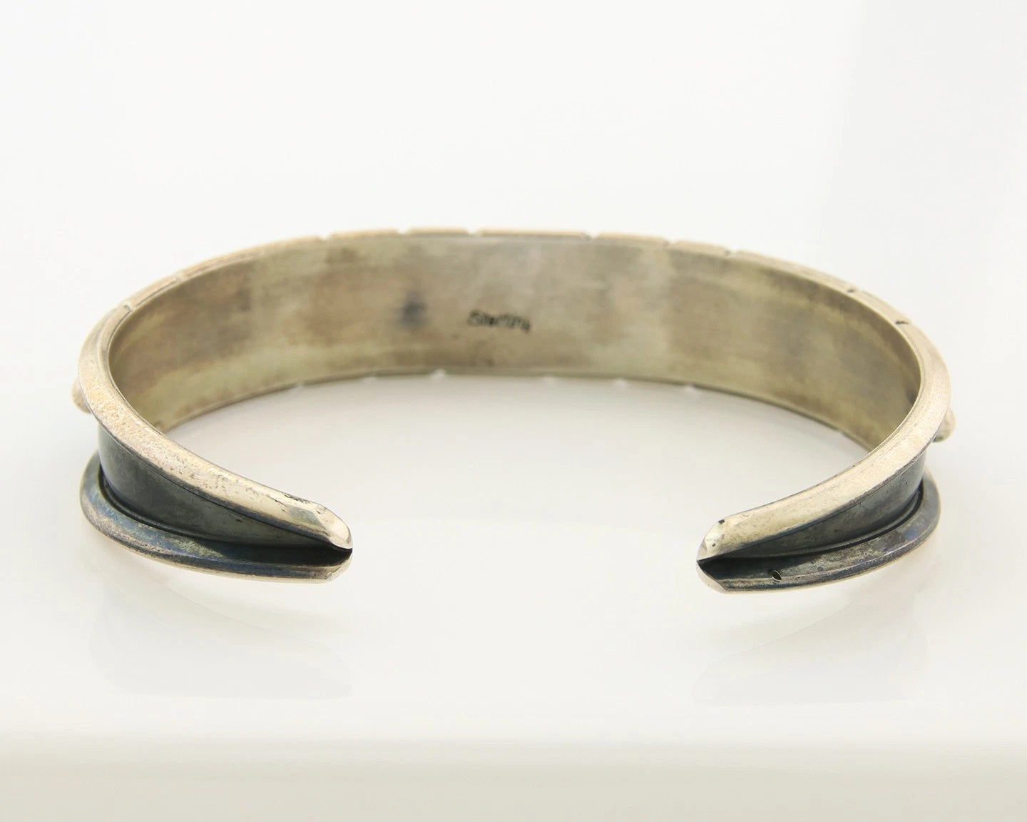 Navajo Cuff Bracelet Sterling Silver Natural Denim Lapis Vintage Handmade