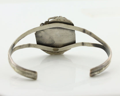 Navajo Bracelet 925 Silver Natural Turquoise Artist Signed Thompson Platero C80s