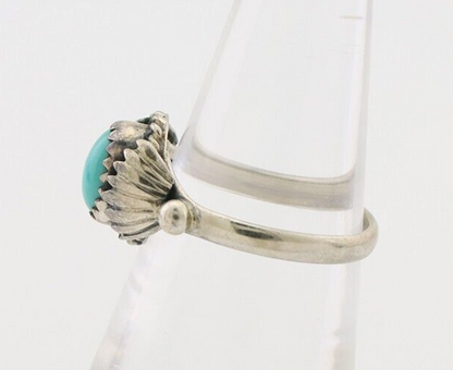 Navajo Ring 925 Silver Kingman Turquoise Native American Artist Made In 1985