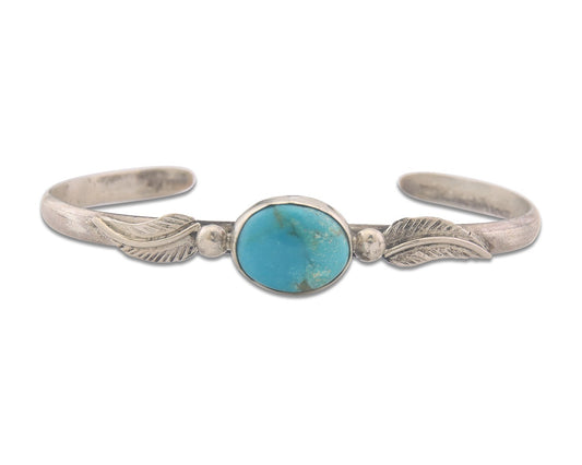 Vintage Navajo Bracelet 925 Silver Turquoise Traditional Handmade Authentic