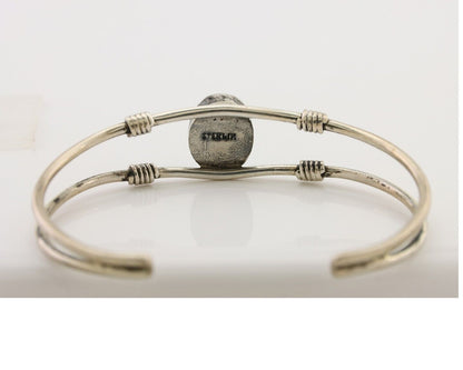 Navajo Cuff Bracelet 925 Silver Natural Blue Turquoise Native American C.80's