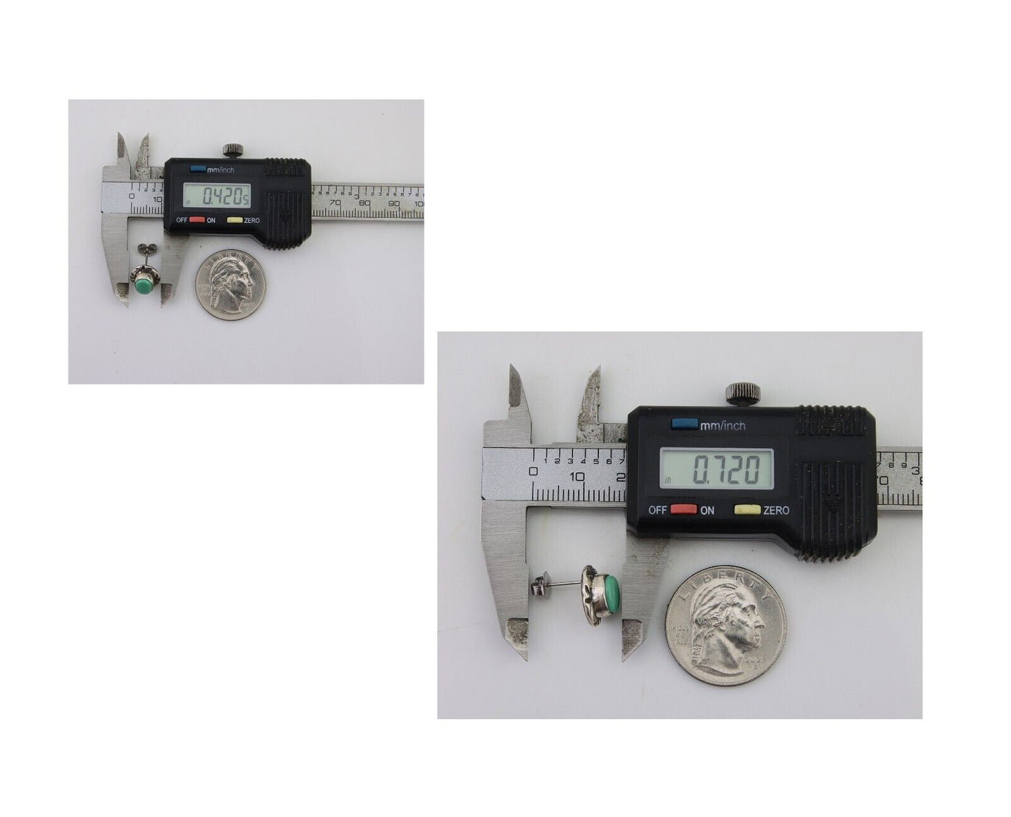 Navajo Earrings 925 Silver Turquoise Native American Artist C.80's