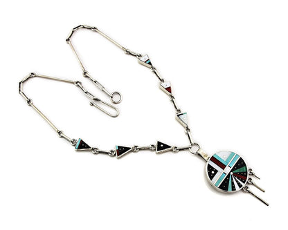 Navajo Necklace Natural Gemstone Handmade Vintage Signed H. Smith