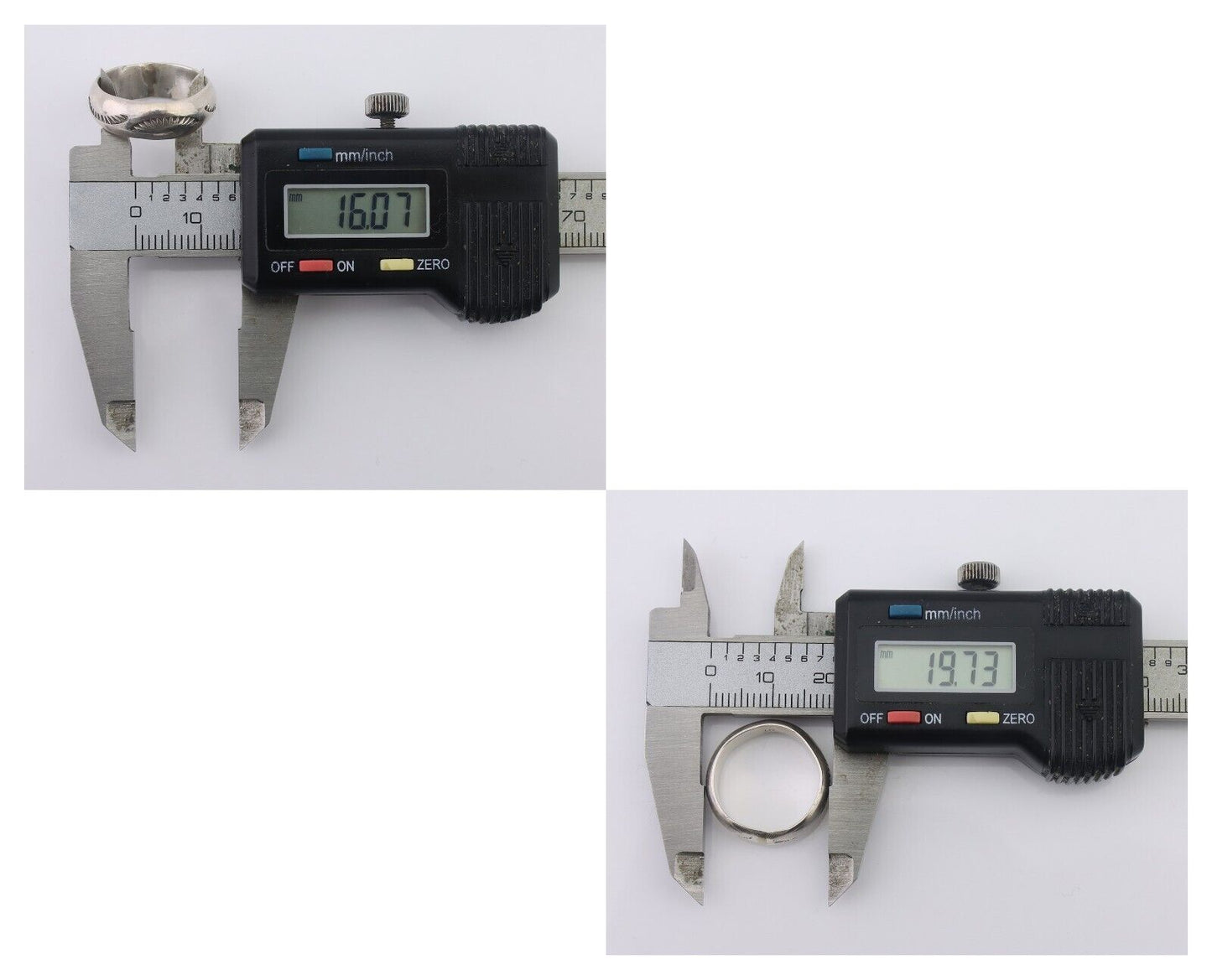 Navajo Hand Stamped Band 925 Silver 6.0 mm Signed Larry Chavez Size 5.75 C.80's