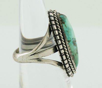 Navajo Handmade Ring 925 Silver Natural Turquoise Artist Signed TS C.80's