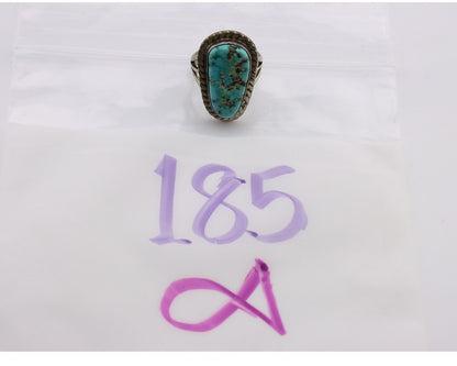 Navajo Ring .925 Silver Blue Turquoise Artist Signed Doug Zachary C.80's