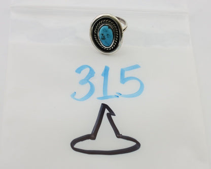 Navajo Ring 925 Silver Sleeping Beauty Turquoise Native Artist C.80's