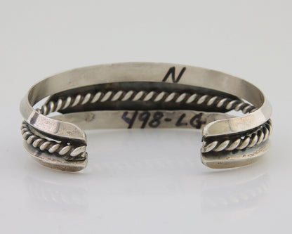 Navajo 925 Silver Handmade Bracelet Green Turquoise Native C.80's