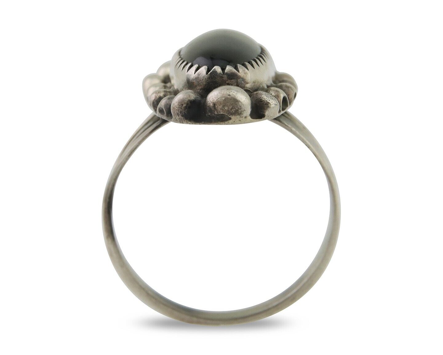 Navajo Handmade Ring 925 Silver Black Onyx Artist Signed SC C.80's
