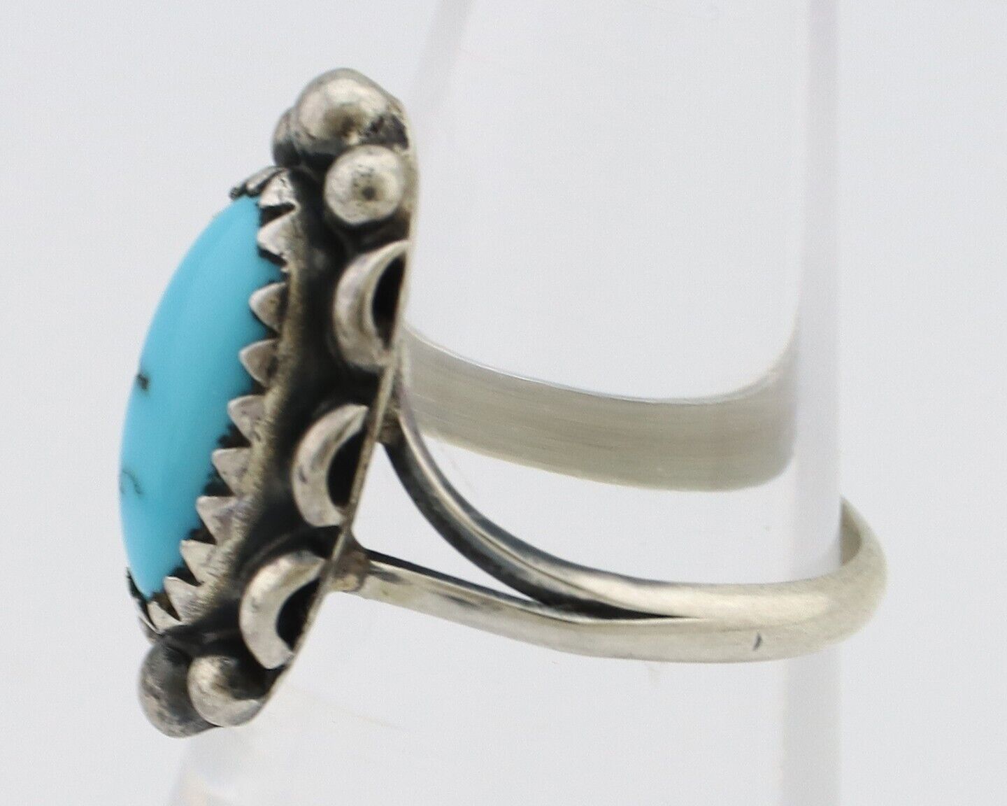 Navajo Ring 925 Silver Turquoise Artist Signed SkyStone Creations C.80's