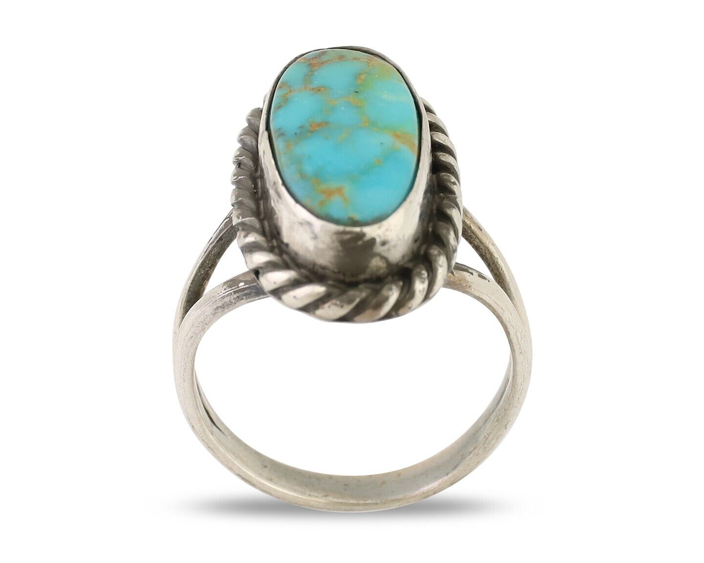 Navajo Handmade Ring 925 Silver Turquoise Native American Artist C.80's