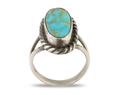 Navajo Handmade Ring 925 Silver Turquoise Native American Artist C.80's