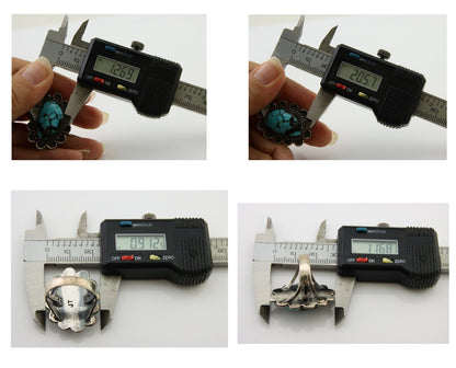 Navajo Ring .925 Silver Spiderweb Turquoise Artist Signed JT C.80's