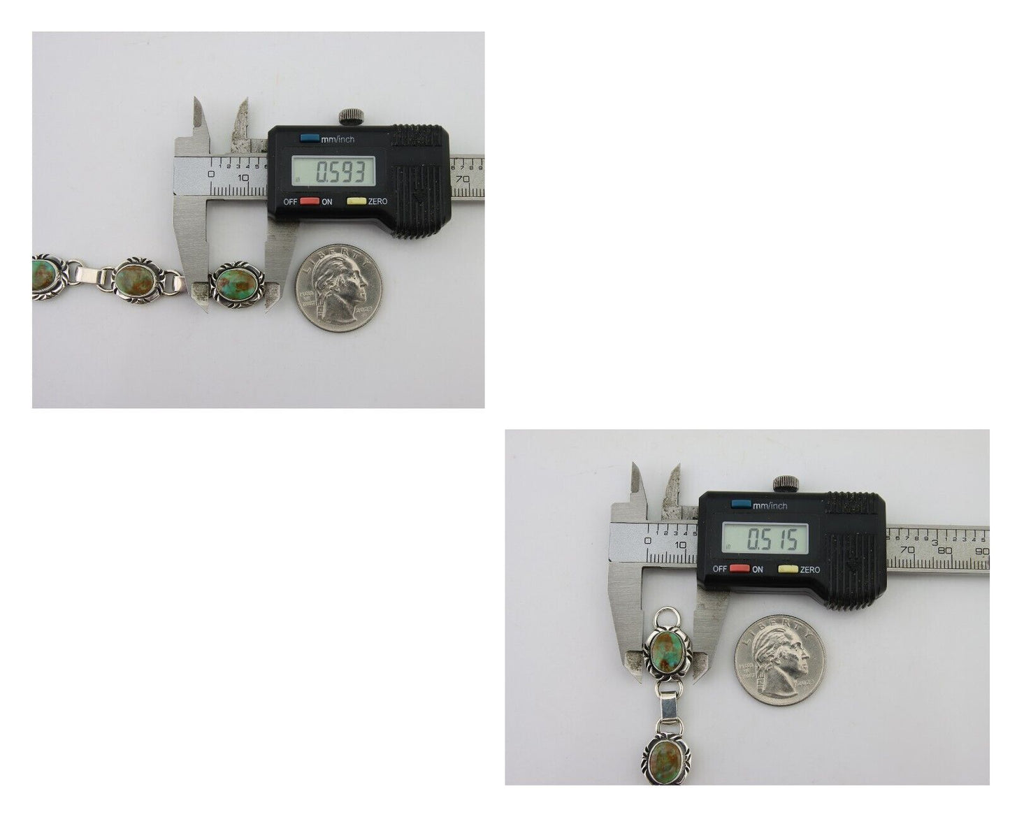 Navajo Bracelet 925 Silver Natural Blue Turquoise Native American Artist C.80's