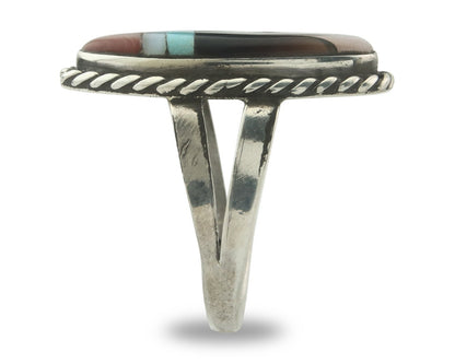 Vintage Zuni Ring 925 Sterling Silver Natural Gemstone Size 6.25