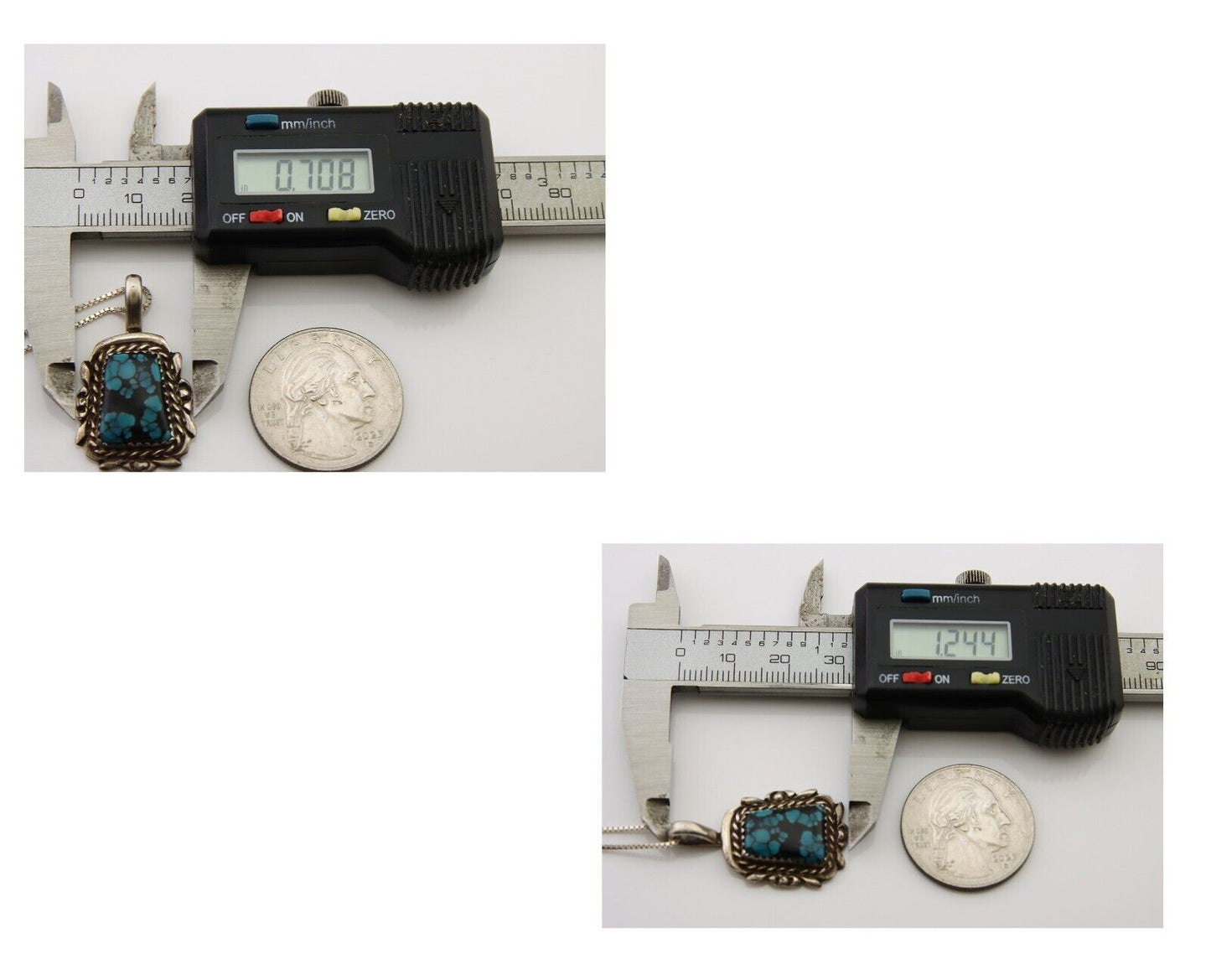 Navajo Necklace 925 Silver Turquoise Artist Signed Billy Eagle C.80's