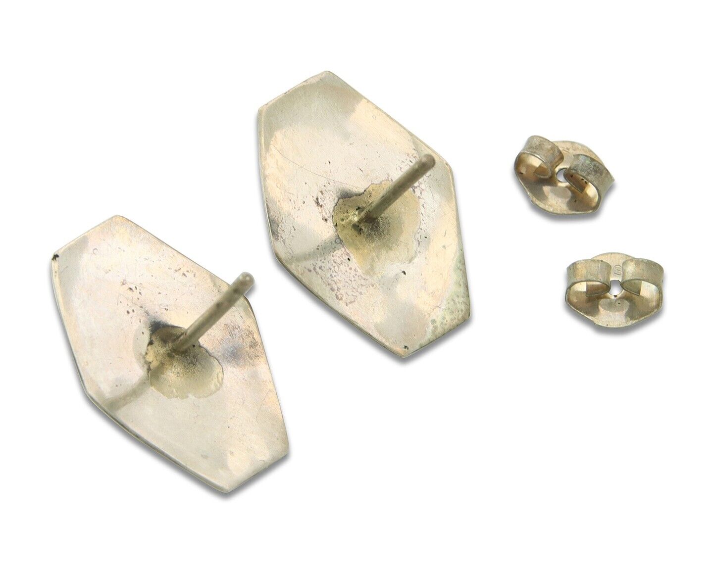 Navajo Earrings 925 Silver Natural Coral Native American Artist C.80's