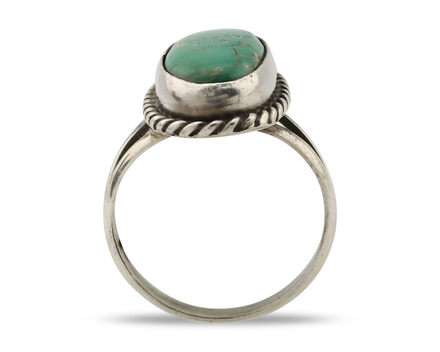 Navajo Ring 925 Silver Kingman Turquoise Artist Native American Signed C.80's