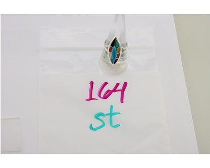 Navajo Ring 925 Silver Turquoise Shell Onyx Spiney Oyster Native Artist C80's