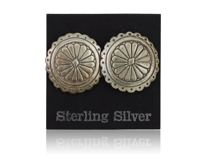 Navajo Small Shield Earrings 925 Silver Native American Artist C.80's
