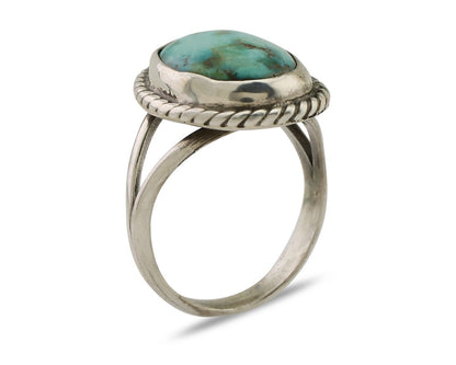 Navajo Ring 925 Silver Natural Blue Turquoise Native American Artist C.80's