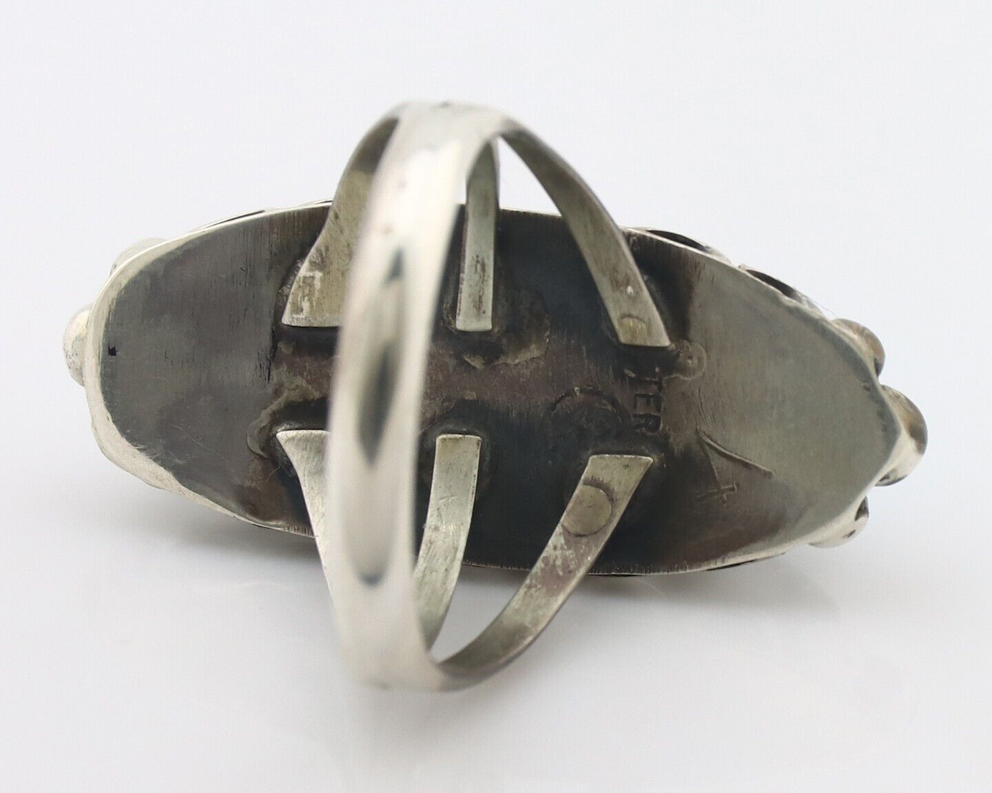 Navajo Ring .925 Silver Sleeping Beauty Turquoise Signed SkyStone Creations C80s