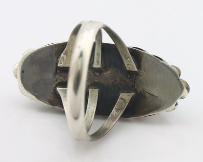Navajo Ring .925 Silver Sleeping Beauty Turquoise Signed SkyStone Creations C80s