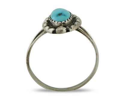 Navajo Handmade Ring 925 Silver Sleeping Beauty Artist Signed SC C80s