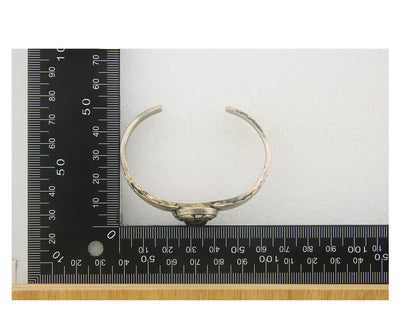 Navajo Bracelet 925 Silver Natural Onyx Cuff Native Artist Signed K C.80's