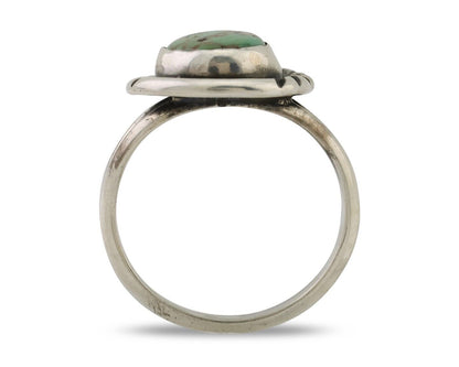 Navajo Ring 925 Silver Kingman Turquoise Native American Artist C.80's