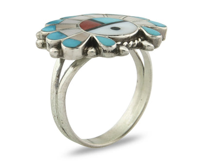 Vintage Zuni Ring 925 Sterling Silver Natural Gemstone Size 6.25