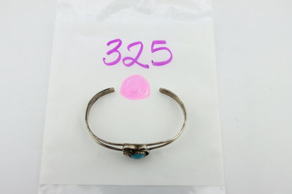 Navajo Slave Bracelet 925 Silver Arizona Turquoise Native American Artist C.80's