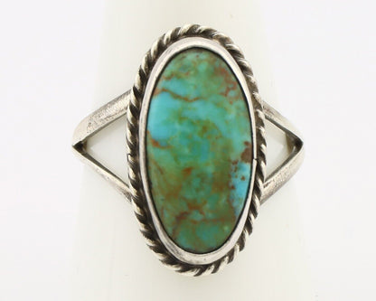 Navajo Ring 925 Silver Kingman Turquoise Artist Native American Signed C.80's
