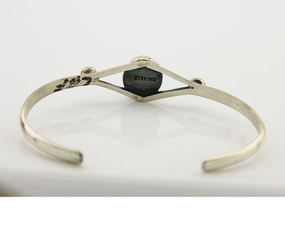 Navajo Cuff Bracelet 925 Silver Turquoise Native American Artist Handmade C.80's