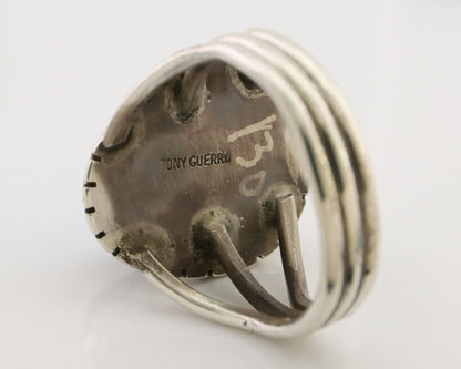Navajo Handmade Ring 925 Silver Turquoise Artist Signed Tony Guerro C.80's