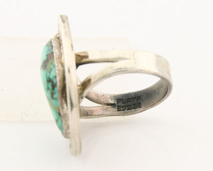 Mexican Handmade Ring 925 Sterling Natural Mined Turquoise C.80's Size 8