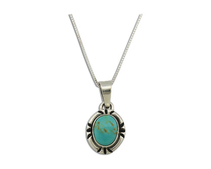 Navajo Necklace 925 Silver Arizona Turquoise Handmade Signed Gecko C.90's