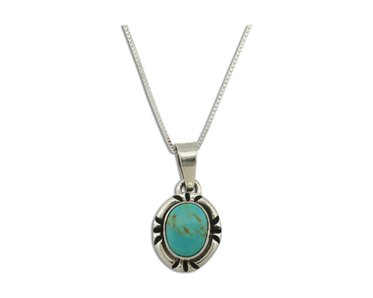 Navajo Necklace 925 Silver Arizona Turquoise Handmade Signed Gecko C.90's