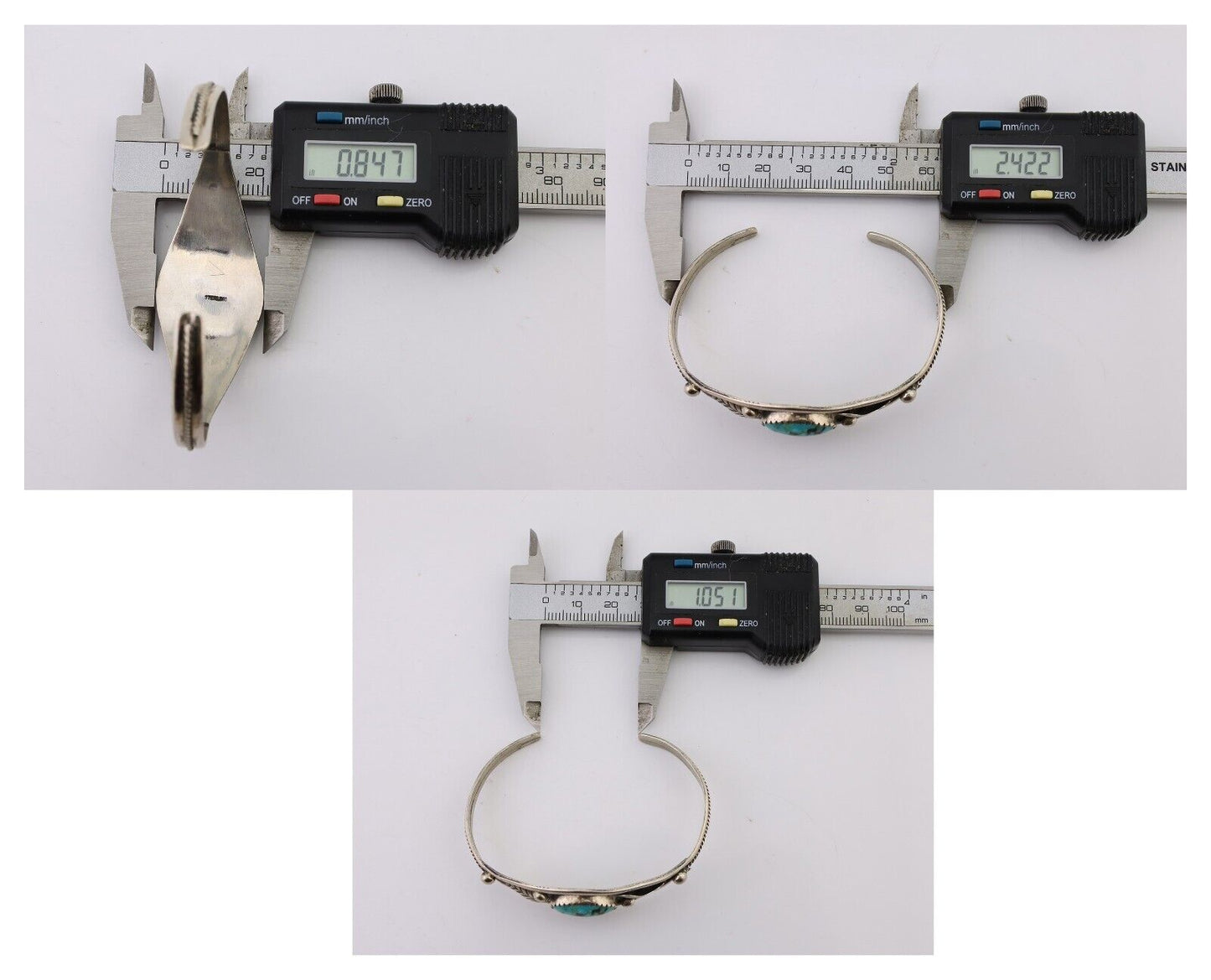 Navajo Handmade Bracelet 925 Silver Arizona Turquoise Native American C.80's