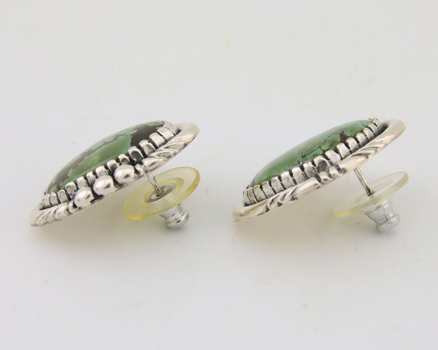 Navajo Earrings 925 Natural Turquoise Native American Artist C.80's