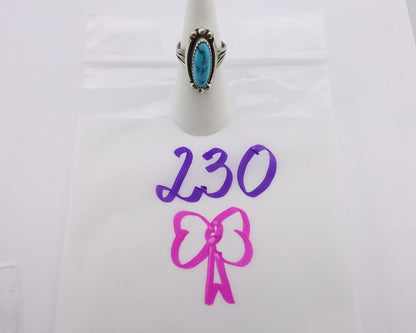 Navajo Ring .925 Silver Sleeping Beauty Turquoise Signed SkyStone Creations C80s
