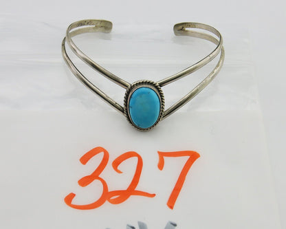 Navajo Bracelet 925 Silver Cuff Turquoise Handmade Artist Signed MC C.80's