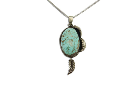 Navajo Necklace 925 Silver Natural Turquoise Native American Artist C.80's