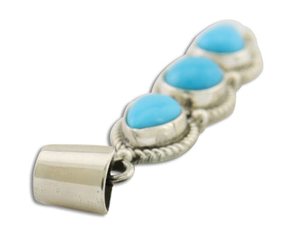 Navajo Necklace 925 Silver Natural Turquoise Artist Kathllen Chavez C.80's