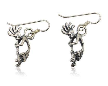 Navajo Kokopelli Dangle Earrings 925 Silver Native American Artist C.80's