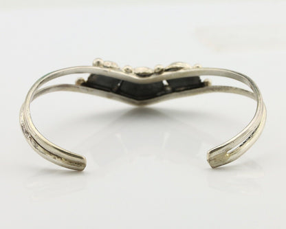 Navajo Bracelet 925 Silver Royston Turquoise Artist Signed MC C.80's