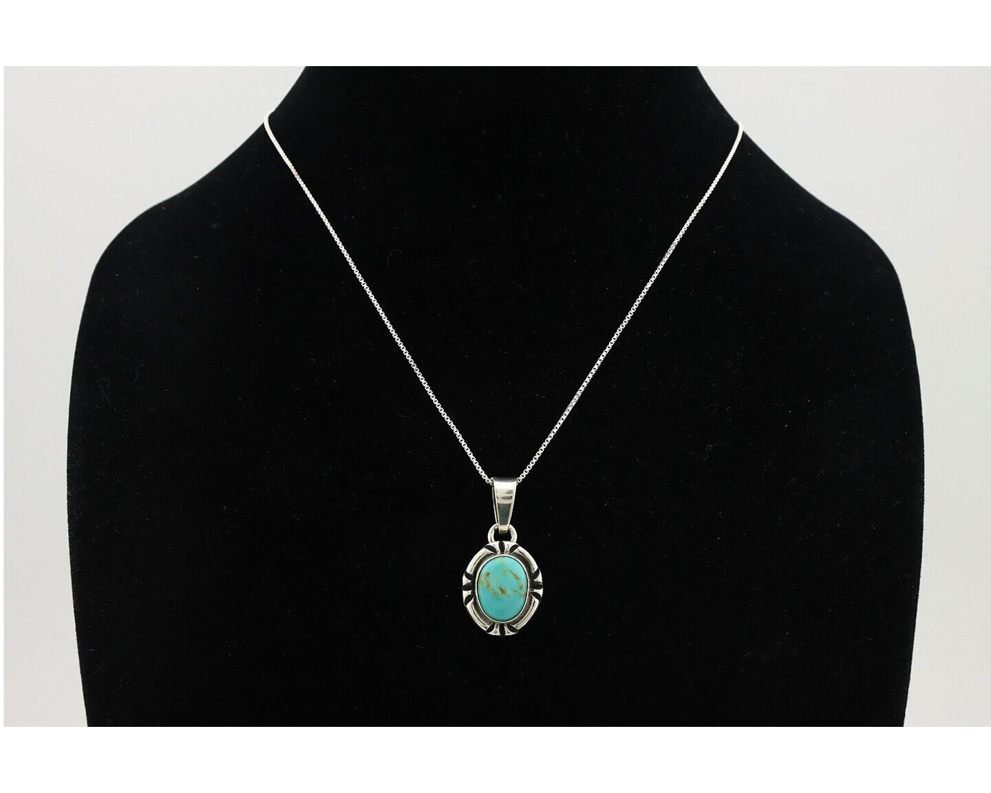 Navajo Necklace 925 Silver Arizona Turquoise Handmade Signed Gecko C.90's